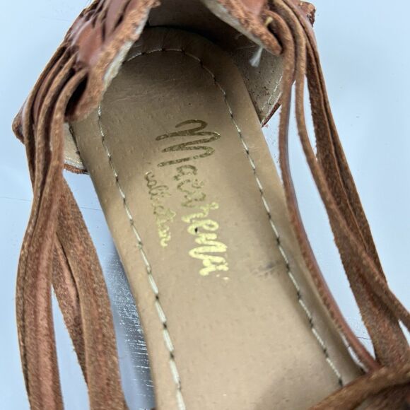 Macarena Collection Huarache Women's 25- 8 US Genuine Leather Tan Slip On Sandal - Picture 8 of 11